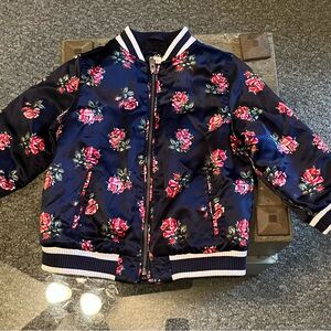 GAP Kids Floral Navy Puffer Jacket